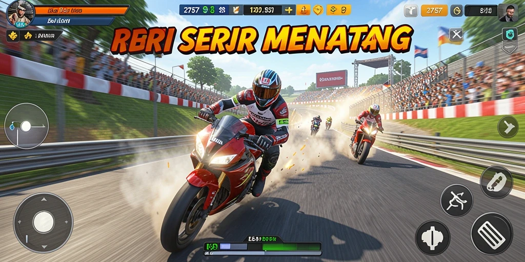 Tampilan menarik dari gameplay balapan motor seru.