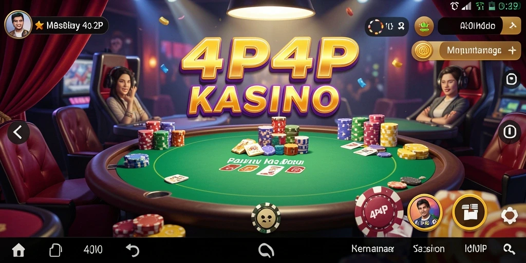 Screenshot gameplay 4P4P yang menunjukkan aksi perjudian yang seru.