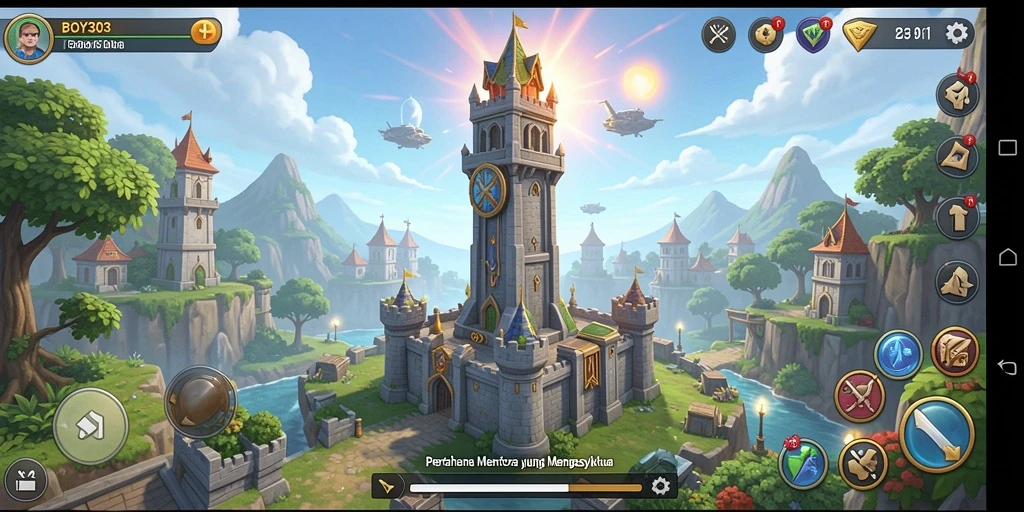 Tampilan gameplay BOY303 yang menegangkan dalam Tower Defense.