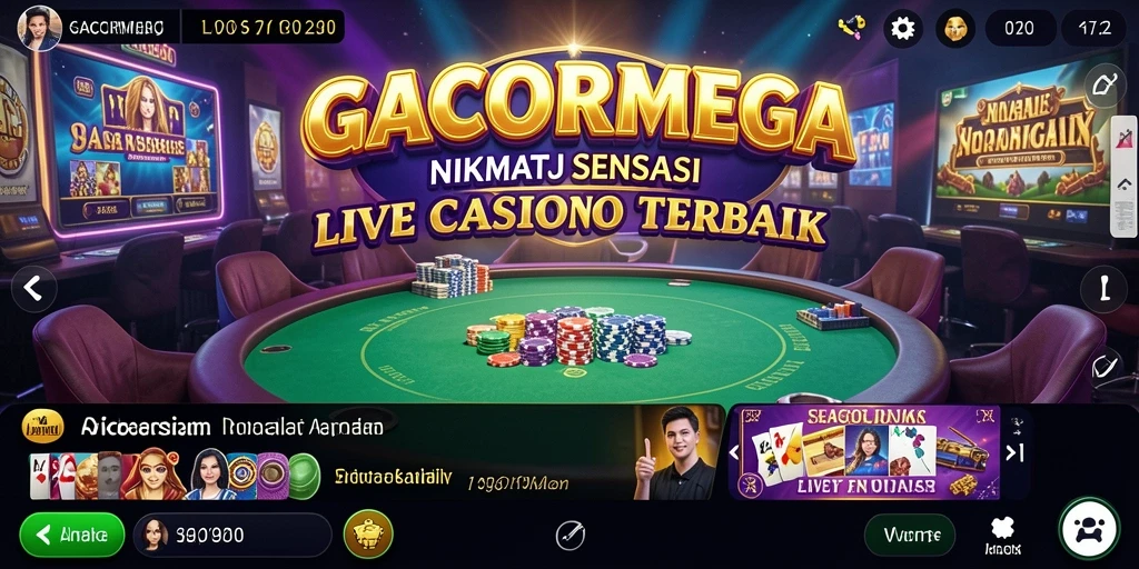 Tampilan gameplay menarik di GACORMEGA dengan dealer live.