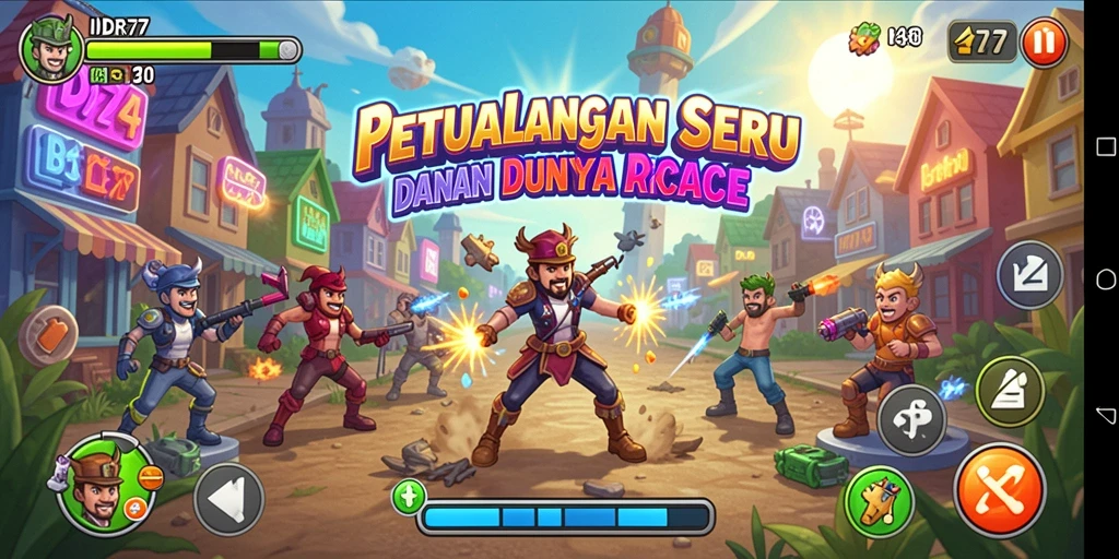 Tangkapan layar utama menunjukkan aksi seru dalam game Arcade IDR77.