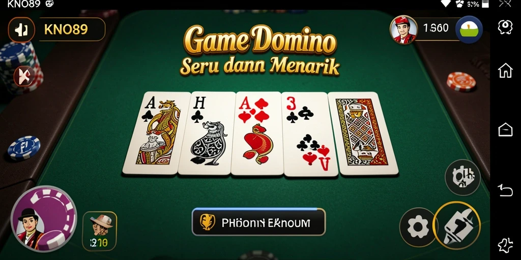 Tampilan gameplay yang menarik dalam KNO89, menggambarkan keseruan bermain Domino.