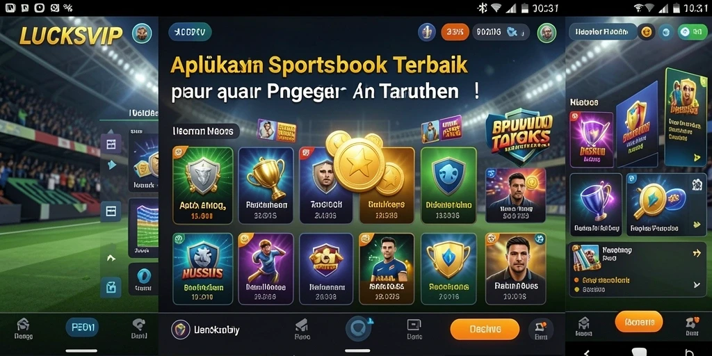 Tampilan antarmuka aplikasi LUCKSVIP yang menarik dan interaktif.