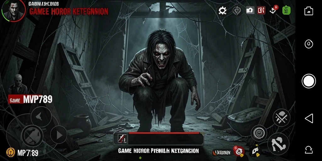 Tampilan gameplay menegangkan dari MVP789 dengan suasana horor yang mendalam.