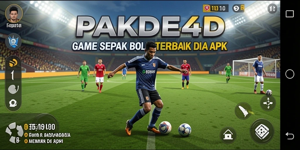Screenshot dari gameplay sepak bola yang intens dan menarik di PAKDE4D.