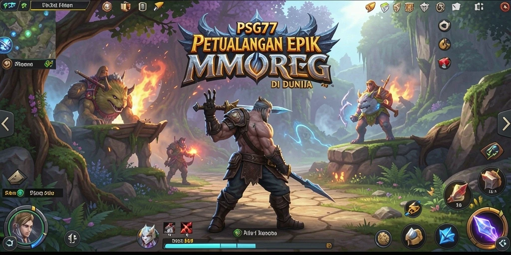 Tampilan gameplay epik di dunia <strong>PSG77</strong>, penuh aksi dan petualangan MMORPG.