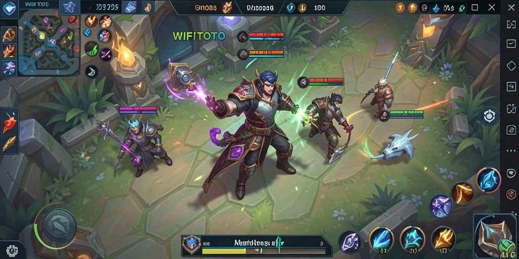 Tampilan gameplay seru dari WIFITOTO dengan aksi MOBA yang mendebarkan.