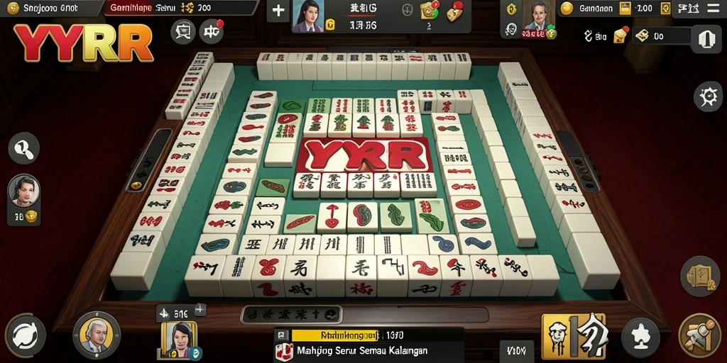 Tampilan gameplay Mahjong di YYRR yang menakjubkan dan interaktif.